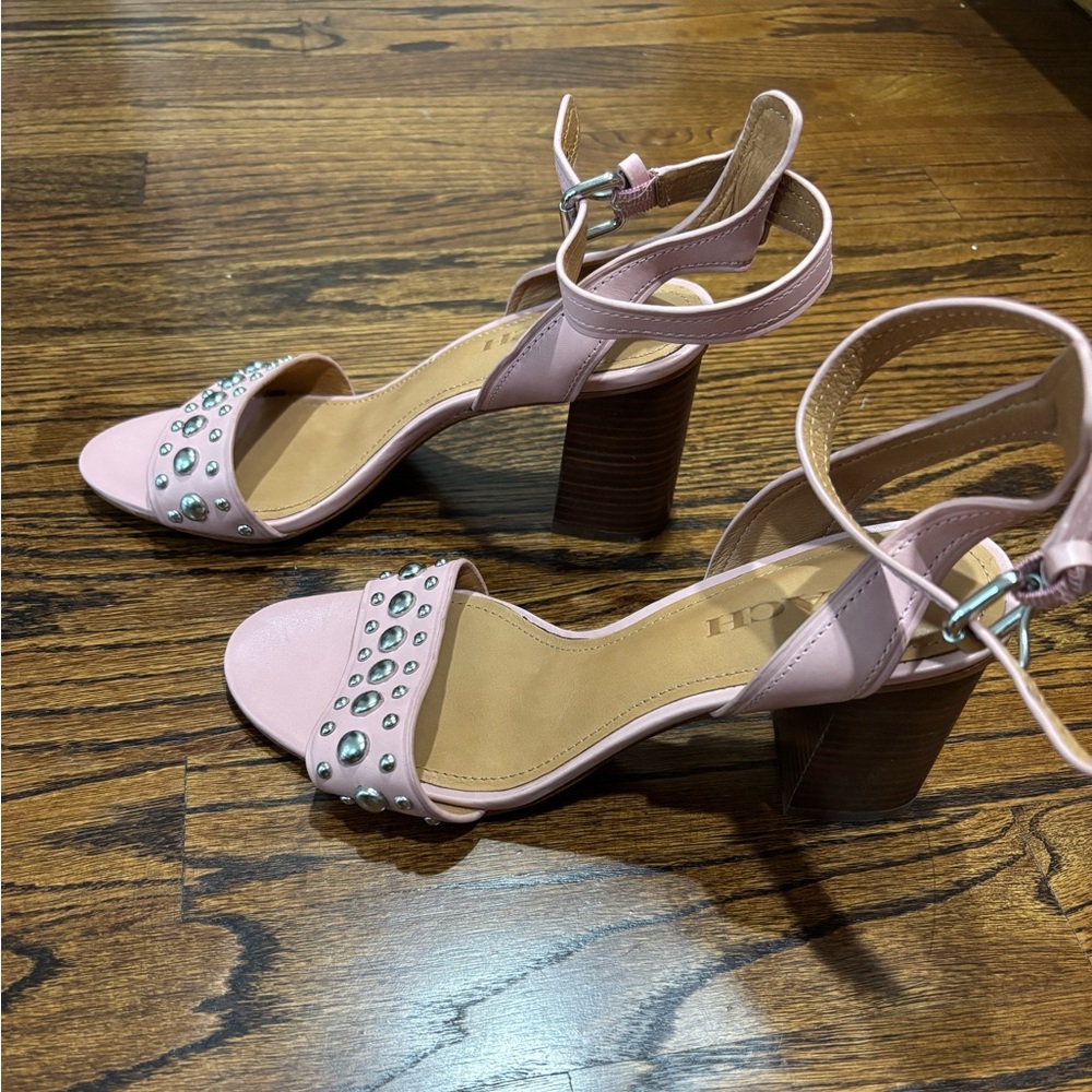 Coach Pink Studded Women's Heeled Sandal
